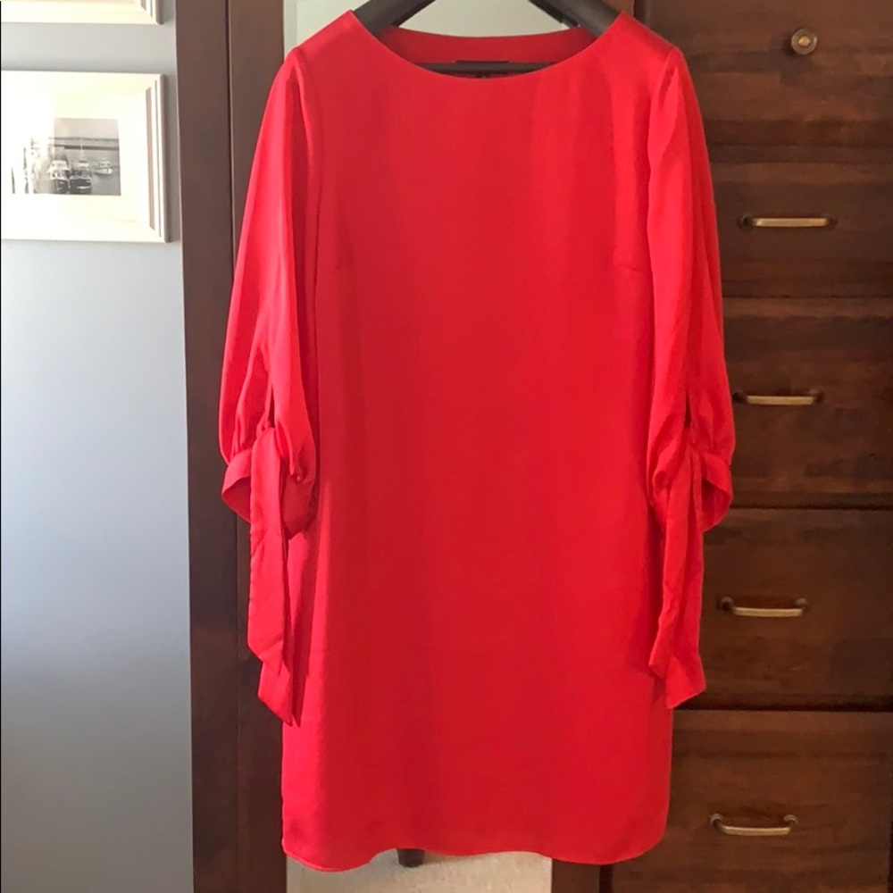 Banana Republic Red Shift Tie Dress